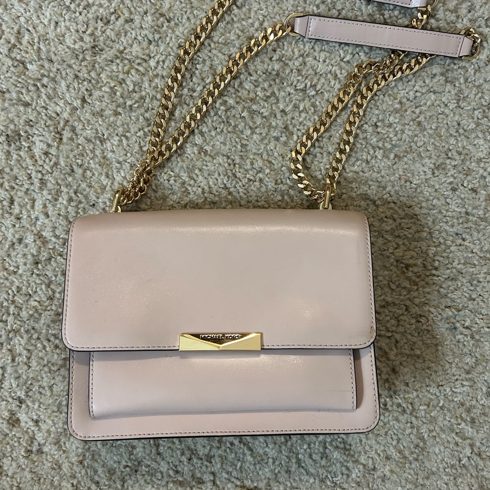 Michael Kors Blush Crossbody Bag with Gold Chain
